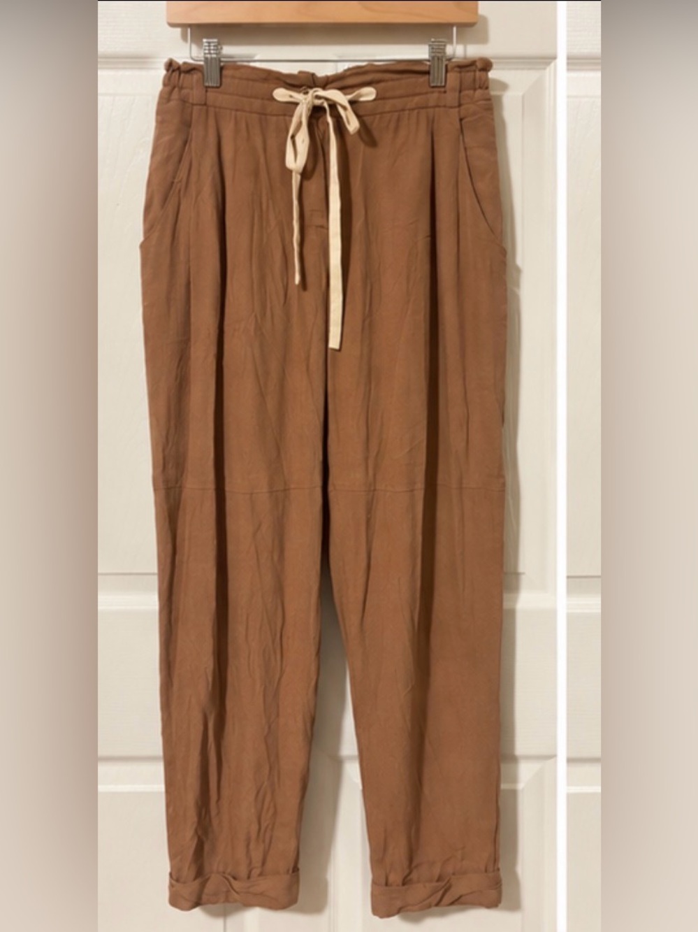 Wilfred Tan Brown Drawstring Chinos